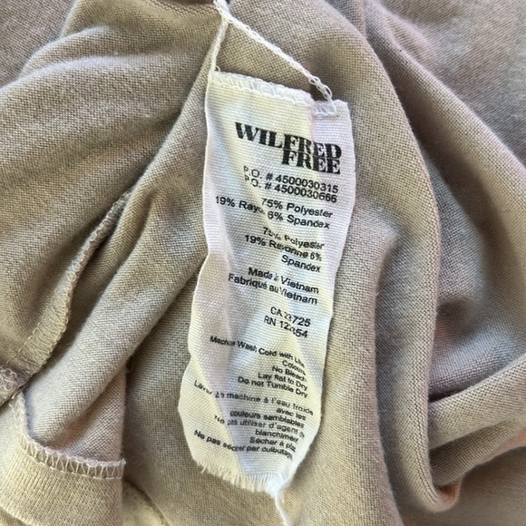 Aritzia Wilfred Free Gray Long Sleeve Midi T-Shirt Midi Dress Slit Small - Picture 7 of 7